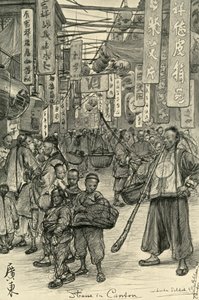 Scena di strada, Canton, Cina, 1898 da Christian Wilhelm Allers