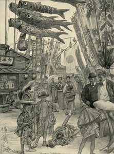 Scena di strada, Yokohama, Giappone, 1898