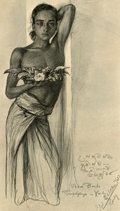 Ukku Banda, giovane uomo in un tempio, Kandy, Ceylon