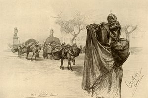Donna e Bambino vicino al Ponte Kobri el Gezira, Il Cairo da Christian Wilhelm Allers