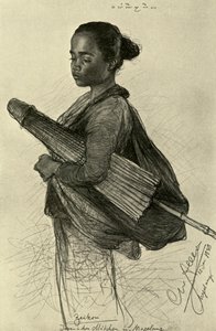 Giovane donna con parasole, Magalang, Giava da Christian Wilhelm Allers