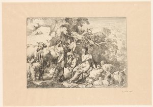 Pastore con gregge e quattro muse da Christian Wilhelm Ernst Dietrich