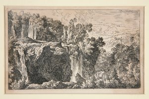 Paesaggio con cascata da Christian Wilhelm Ernst Dietrich