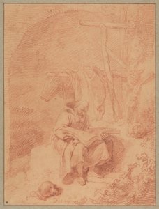 Der heilige Franziskus beim Lesen da Christian Wilhelm Ernst Dietrich