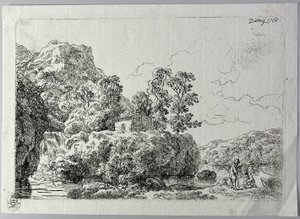 La capanna su una roccia vicino a un ruscello da Christian Wilhelm Ernst Dietrich