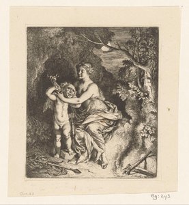 Venere lega una maschera ad Amore da Christian Wilhelm Ernst Dietrich