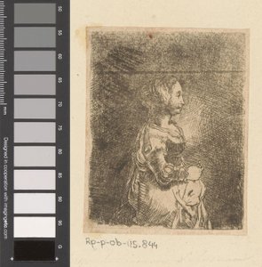 Donna con anello in mano da Christian Wilhelm Ernst Dietrich