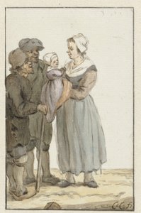Donna con bambino vicino a due uomini da Christina Chalon