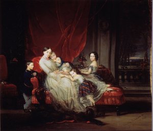 Ritratto della granduchessa Maria Nikolaevna di Russia (1819-1876) con quattro dei suoi figli da Christina Robertson