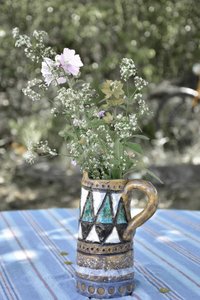 Fiori di campo in un vaso rustico