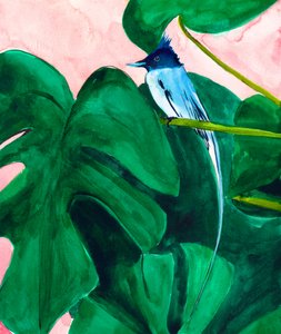 Foglia di Monstera "Tropical Bird" da Christine Lindstrom
