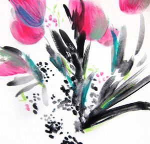 Astratto floreale dai colori vivaci da Christine Lindstrom