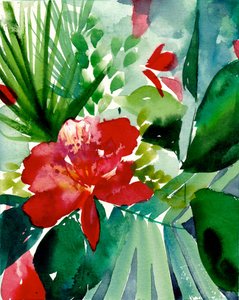 Una fioritura tropicale dai colori vivaci da Christine Lindstrom