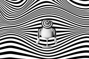 Donna alla moda in stile Op Art da Christine von Diepenbroek