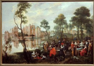 Merenda in un parco di scena galante da Christoffel Jacobsz van der Lamen