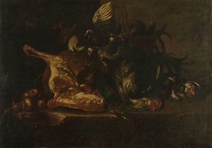 Natura Morta con Carne e Uccelli Morti