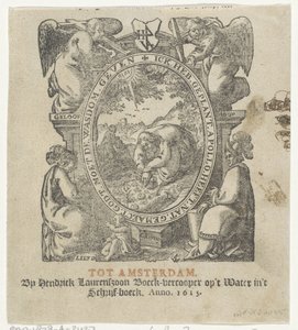 Vignetta con un uomo che pianta piante da Christoffel van Sichem (II) (possibly)