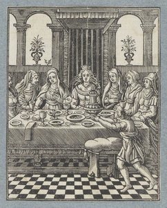 Banchetto di Vasti, moglie di Assuero da Christoffel van Sichem (II)