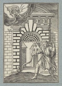Dio Padre trasforma il bastone di Mosè in un serpente da Christoffel van Sichem (II)