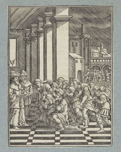 I fratelli di Giuseppe si inginocchiano davanti a lui in Egitto da Christoffel van Sichem (II)