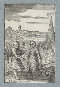 Bambino si scioglie sotto il respiro caldo di un angelo da Christoffel van Sichem (II)