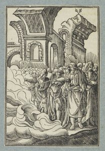 Mosè divide le acque con il suo bastone da Christoffel van Sichem (II)