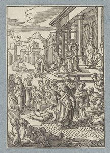 Pietro guarisce i malati con la sua ombra da Christoffel van Sichem (II)