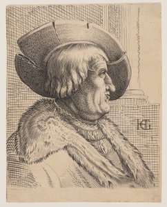 Ritratto di fantasia di un uomo anziano di profilo da Christoffel van Sichem I