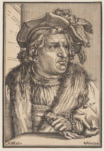 Uomo con cappello piumato da Christoffel van Sichem I