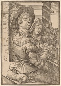 Un Giovane che Suona un Salterio da Christoffel van Sichem I after Hendrik Goltzius