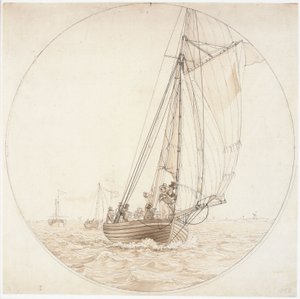 Danese: Una gita a Charlottenlund. Il piroscafo Caledonia incontra una nave da diporto Una gita a Charlottenlund da Christoffer Wilhelm Eckersberg