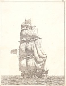 Danese:  Un brigantino nordamericano da Christoffer Wilhelm Eckersberg