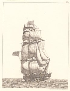 Danese:  Un brigantino nordamericano da Christoffer Wilhelm Eckersberg