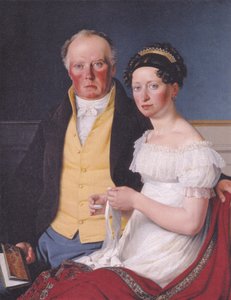 Danese:  Greve Preben Bille-Brahe og hans anden hustru Johanne Caroline, født Falbe Doppio ritratto del conte Preben Bille-Brahe e della sua seconda moglie, Johanne Caroline, nata Falbe da Christoffer Wilhelm Eckersberg