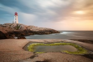 Tramonto sul faro costiero da Christoph Schaarschmidt
