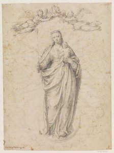 Maria con il bambino in piedi sulla luna da Christoph Schwarz