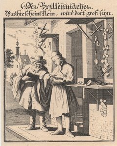 Fabbricante di occhiali da Abbildung der gemein-nützlichen Haupt-Stände, 1698 da Christoph Weigel the Elder