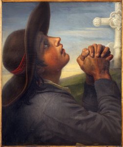 Testa di contadino venduta. Dipinto di Thomas Degeorge (1786-1854), olio su tela, circa 1830, studio per il dipinto La Morte di Bonchamp. Arte francese da Christophe Thomas Degeorge
