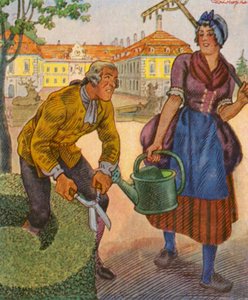Giardiniere del Castello (litografia a colori) da Christophe (1856 1945)