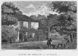 Casa di Nicolas Boileau, noto come Boileau-Despreaux, ad Auteuil, Parigi, inciso da Ashby (XIX secolo) da Christophe Civeton