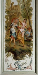 Chinoiserie: Scena di danza, pannello del grande salone del castello di Champs-sur-Marne realizzato da Christophe Huet (1700-1759) da Christophe Huet