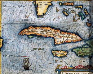 Mappa del Mar dei Caraibi di Christophe Plantin