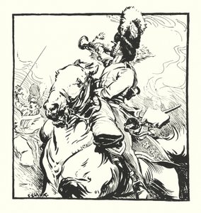 Trombettiere degli Scots Greys, disegno per una pubblicità delle sigarette Greys di Major Drapkin & Co da Christopher (after) Clark