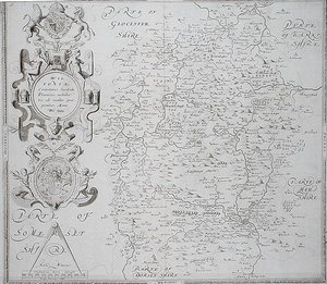 Mappa del Wiltshire, incisa da William Web, pubblicata 1645