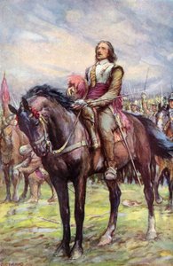 Oliver Cromwell invocando il sostegno di Dio prima della battaglia