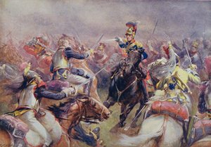 La carica della Brigata Pesante contro i Corazzieri francesi a Waterloo, da 