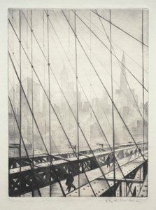 Guardando attraverso il ponte di Brooklyn da Christopher Richard Wynne Nevinson