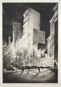 Le tre del mattino: un angolo vicino a Madison Avenue (conosciuto anche come le due del mattino a New York e Metropolis) da Christopher Richard Wynne Nevinson