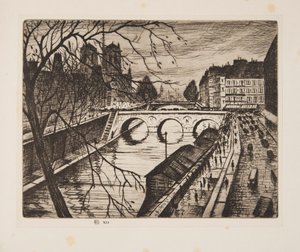 Notre Dame, Les Quais de Paris, pub. 1931 da Christopher Richard Wynne Nevinson