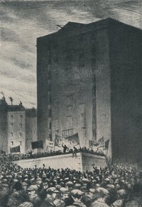 Lo Sciopero Ferroviario - Riunione a Tower Hill, 1919, 1920 da Christopher Richard Wynne Nevinson